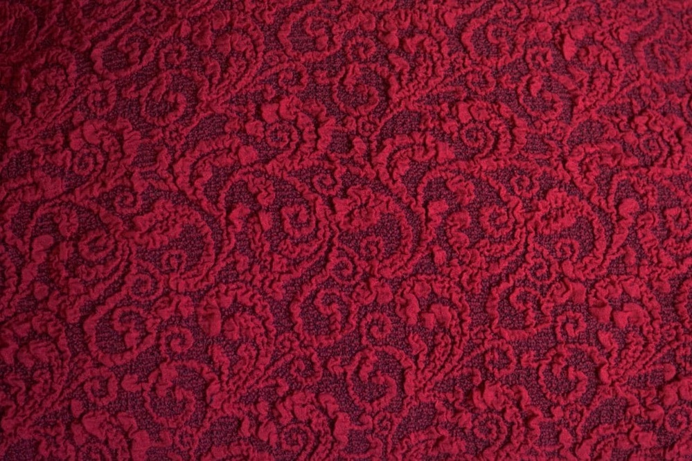 Набор чехлов для мебели жаккард Kayra Venzel с юбкой бордовый