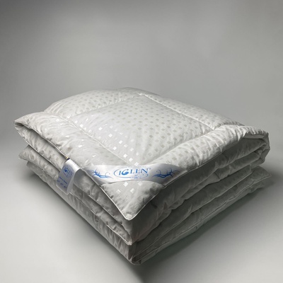Одеяло пуховое Iglen 100% белый пух в тике (зимнее)