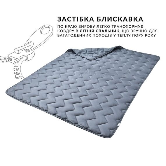 Одеяло-спальник антиаллергенное Idea Collection Турист серый