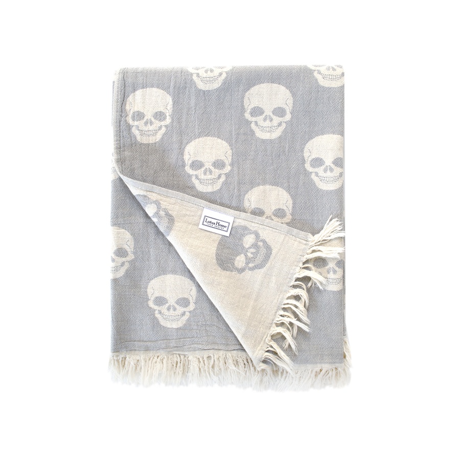 Полотенце пляжное Lotus Home Pestemal -Skull grey