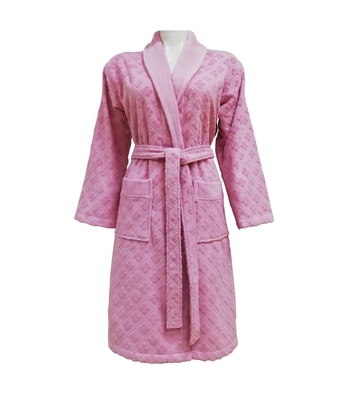 Жіночий махровий халат Class Bahar Tekstil Clerica Woman Pink