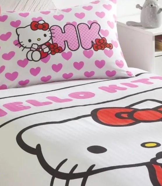 Летнее постельное бельё пике ТАС Hello Kitty Love