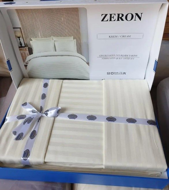 Постільна білизна сатин страйп Zeron KREM