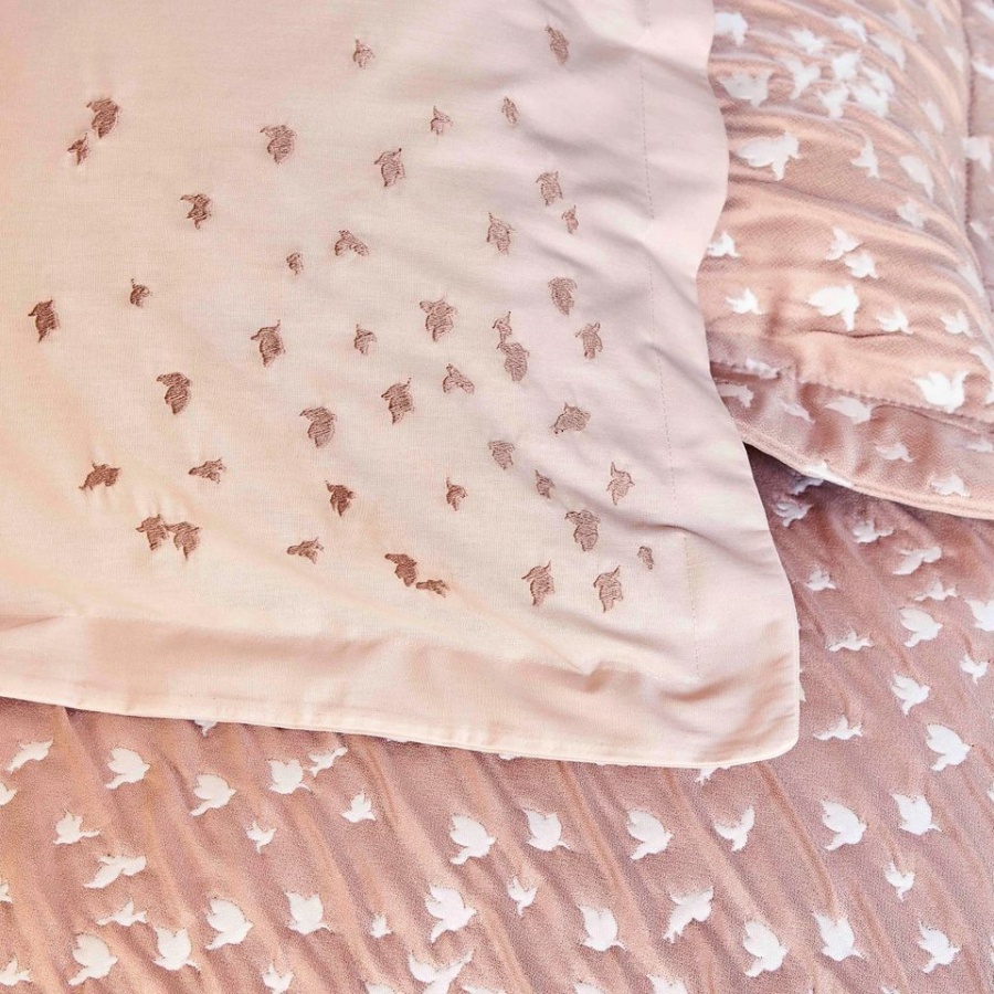 Набор постельное белье с покрывалом Karaca Home - Passaro blush пудра