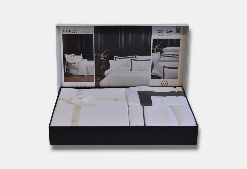 Постільна білизна сатин люкс La Romano Silk Satin Perry Steelgrey