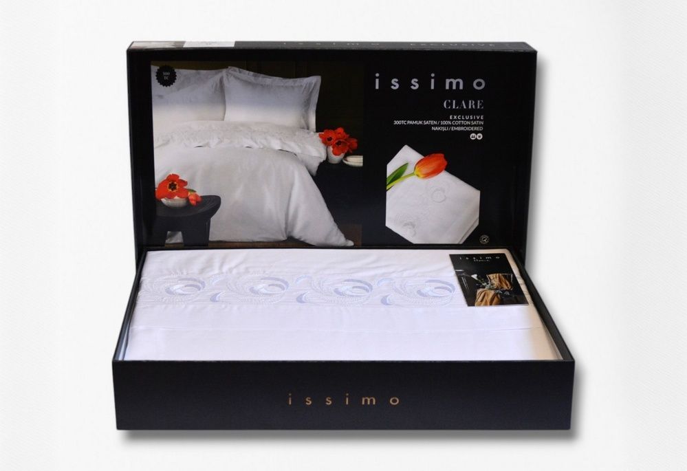 Постельное белье сатин люкс с вышивкой Issimo Home Embroidered Clare (300 TC)