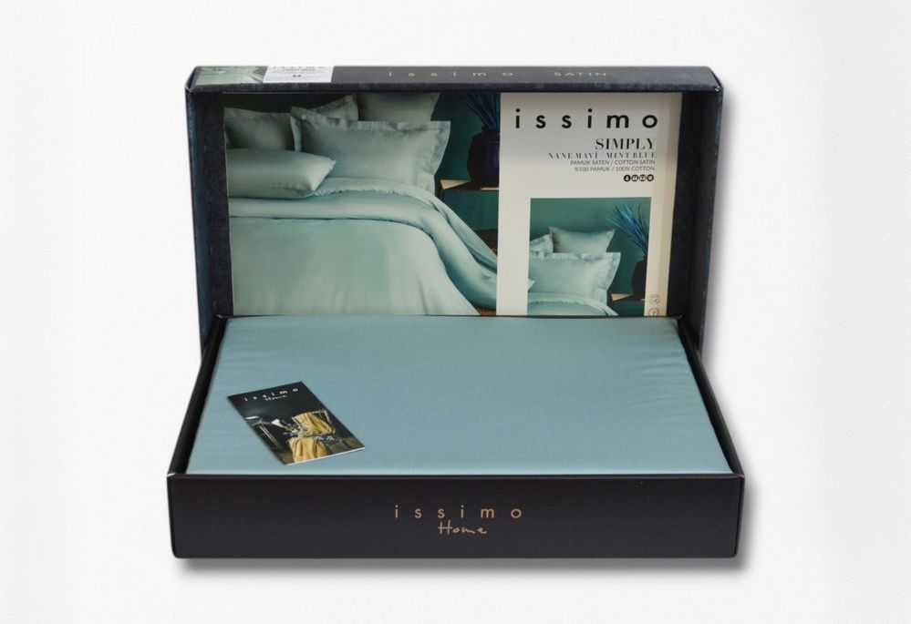 Постільна білизна сатин люкс Issimo Home Simply Satin Mint Blue