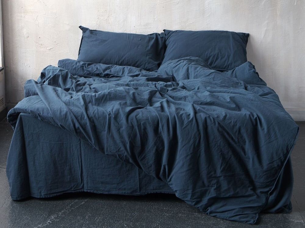 Постільна білизна варена бавовна Limasso Dress Blue Standart