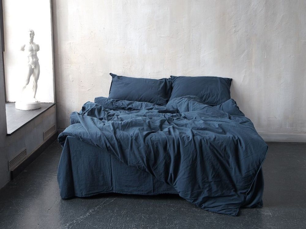 Постільна білизна варена бавовна Limasso Dress Blue Standart