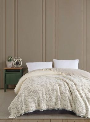 Покривало муслінове Charlotte Blossom  Beige, Бежевий, Євро, 230х250 см, Без наволочок