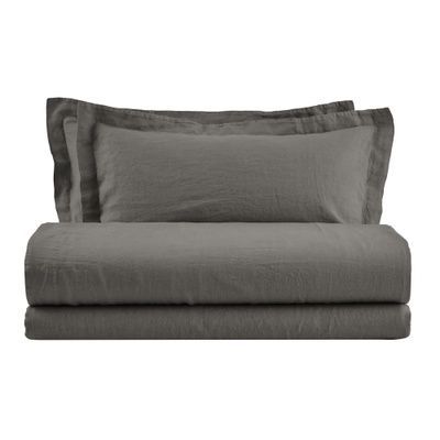 Італійська постільна білизна льон Biancoperla Hamilton Grisaglia