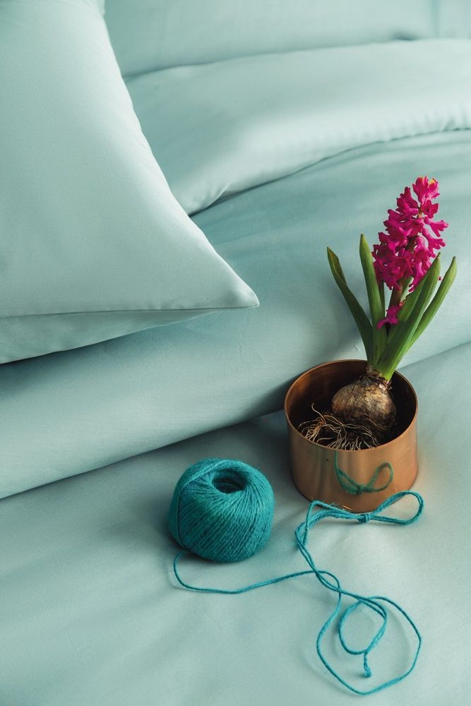 Постільна білизна сатин люкс Issimo Home Simply Satin Mint Blue