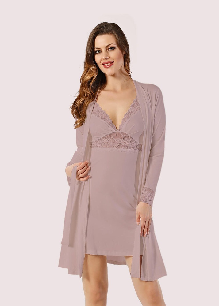 Жіночий халат + туника Mariposa 2502 lilac