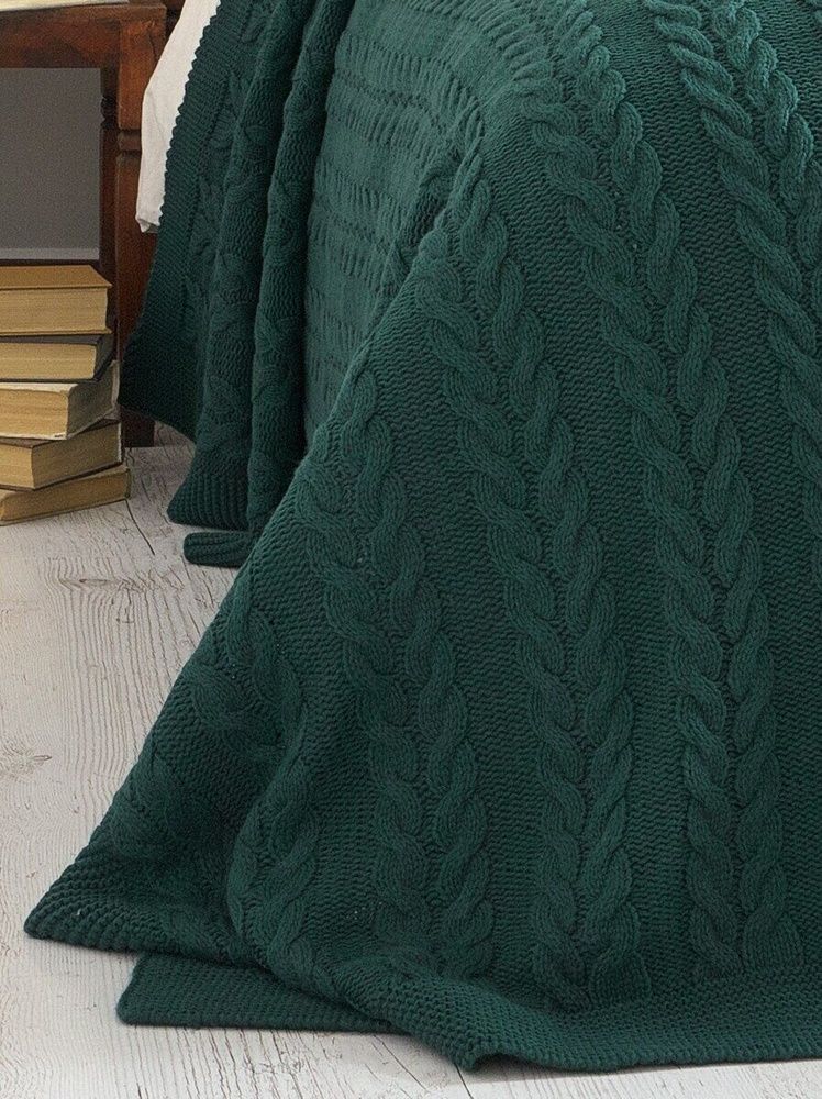 Вязаный плед Betires BREMEN DARK GREEN