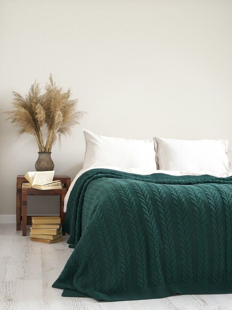 Вязаный плед Betires BREMEN DARK GREEN