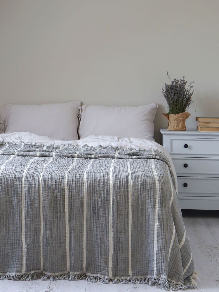 Муслиновое покрывало-плед La Modno Pearl Gray