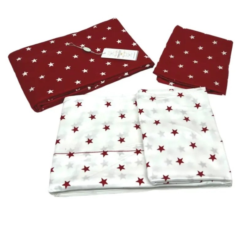 Постельное белье сатин премиум Maison Dor STARS RED