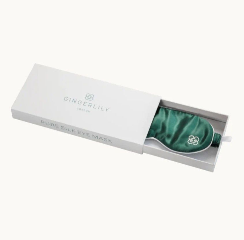 Маска для сну з натурального шовку mulberry Gingerlily Green, Зелений, Маска для сну