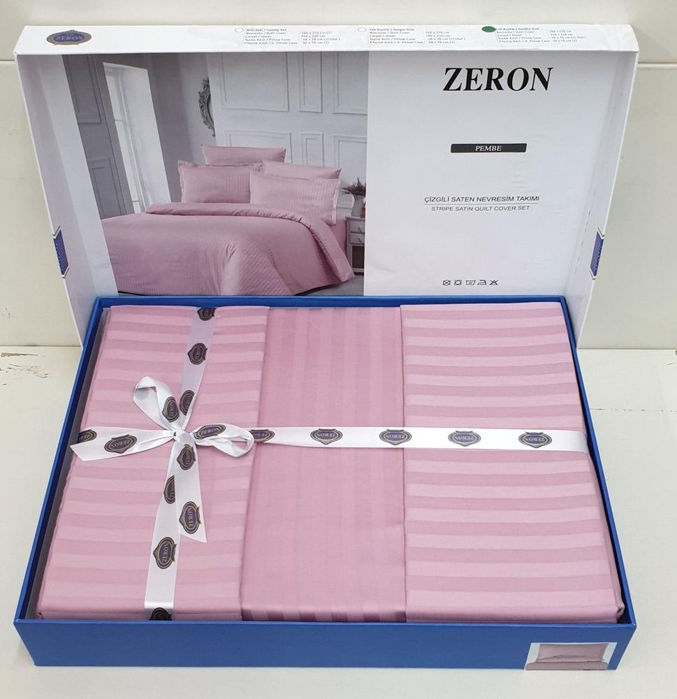 Постільна білизна сатин страйп Zeron Pembe