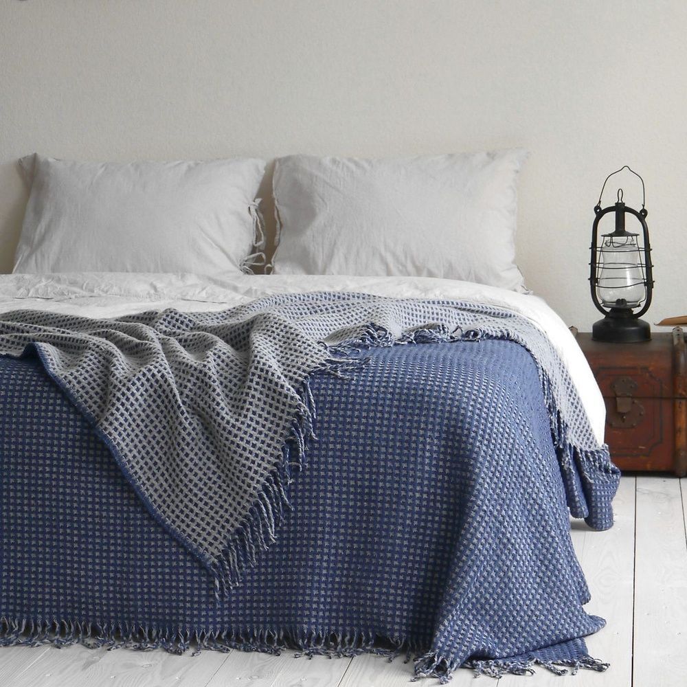 Покривало LA MODNO COSY DARK BLUE - SKY GRAY