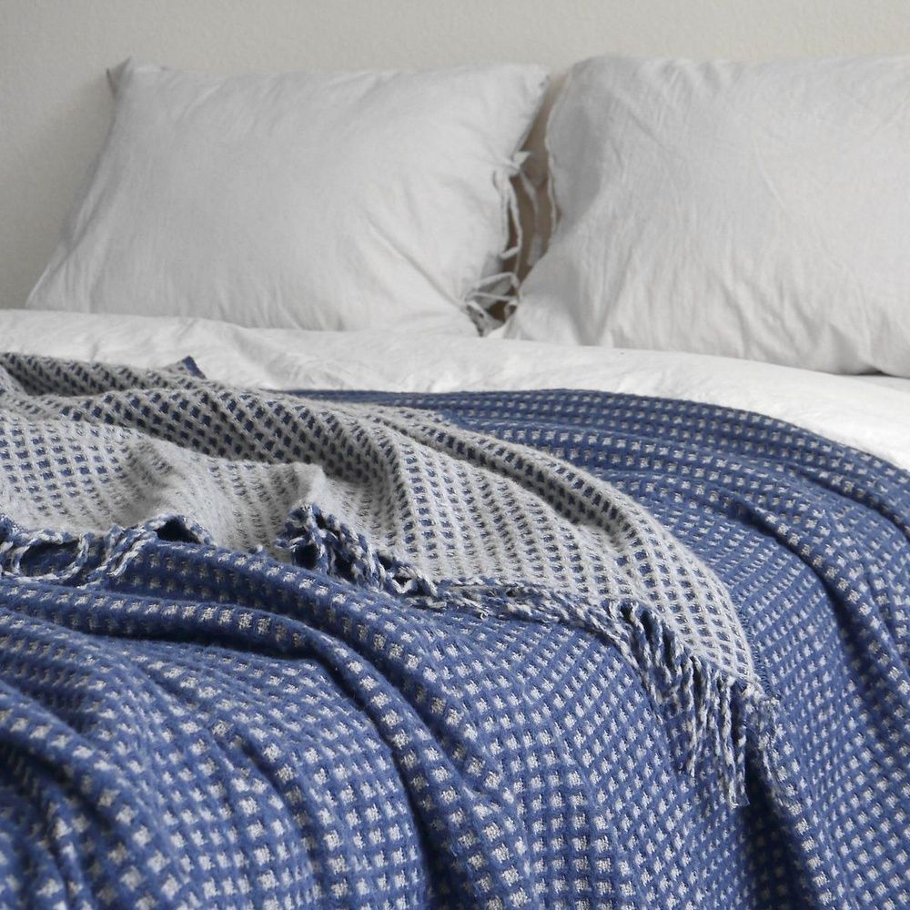Покривало LA MODNO COSY DARK BLUE - SKY GRAY