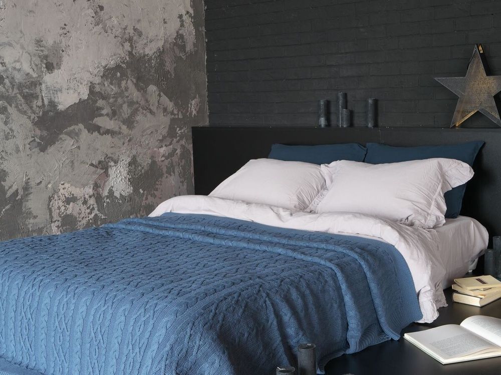 Вязаный плед Betires DOLCE INDIGO
