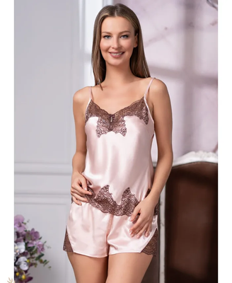 Жіноча піжама/шорти Mia-Amore Marilin 3102-1, Пудра, XL