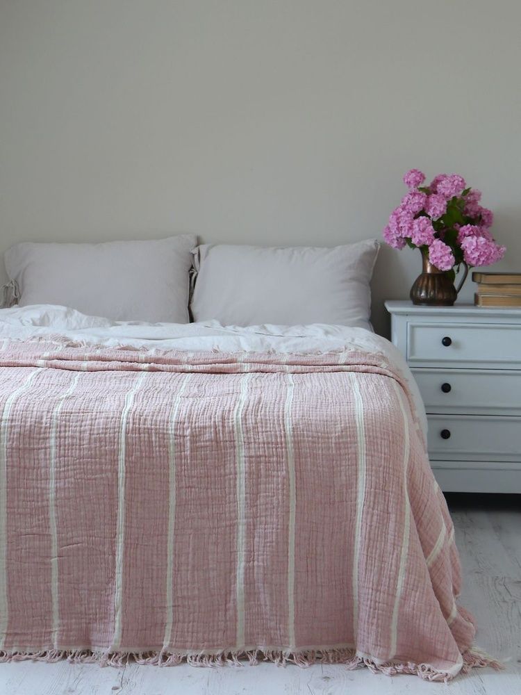 Муслиновое покрывало-плед La Modno Pearl Pink
