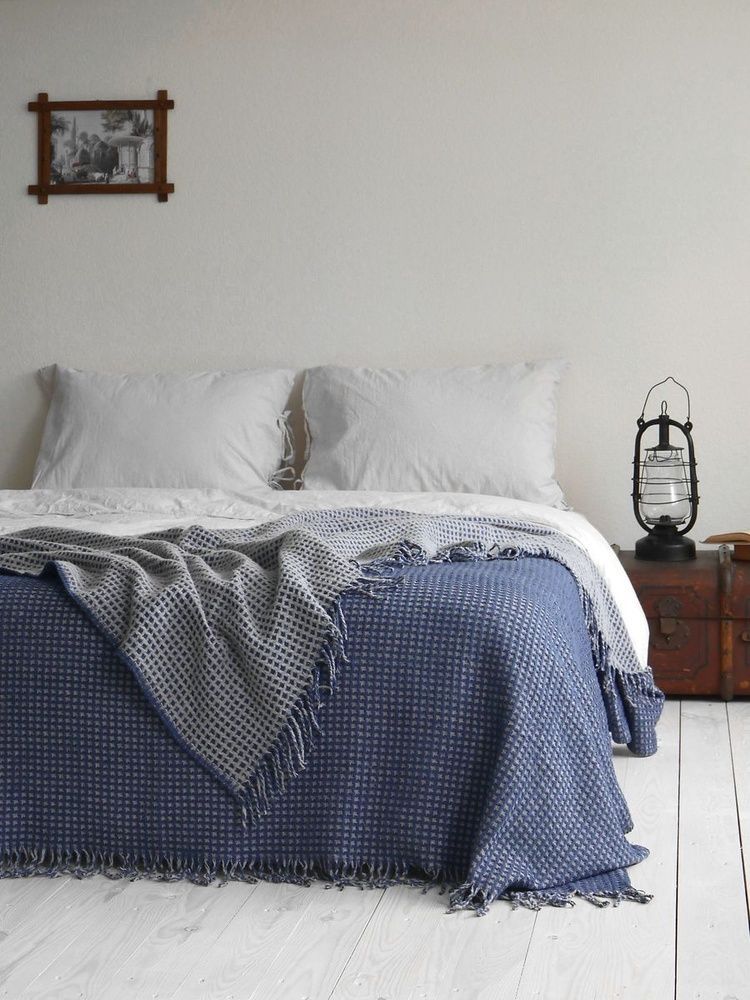 Покривало LA MODNO COSY DARK BLUE - SKY GRAY