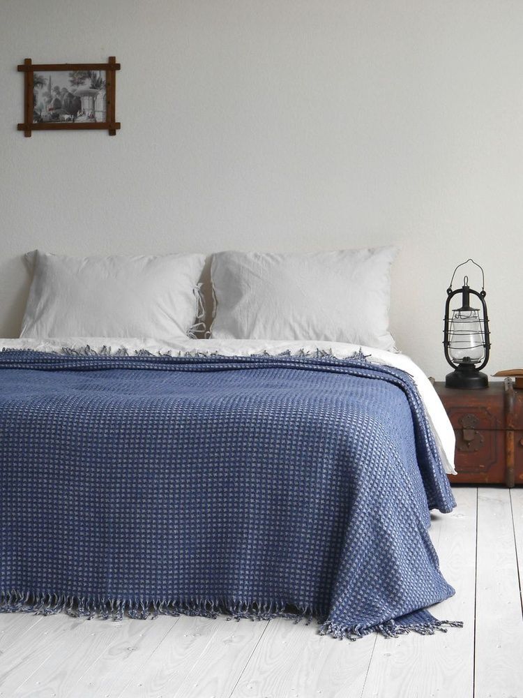 Покривало LA MODNO COSY DARK BLUE - SKY GRAY