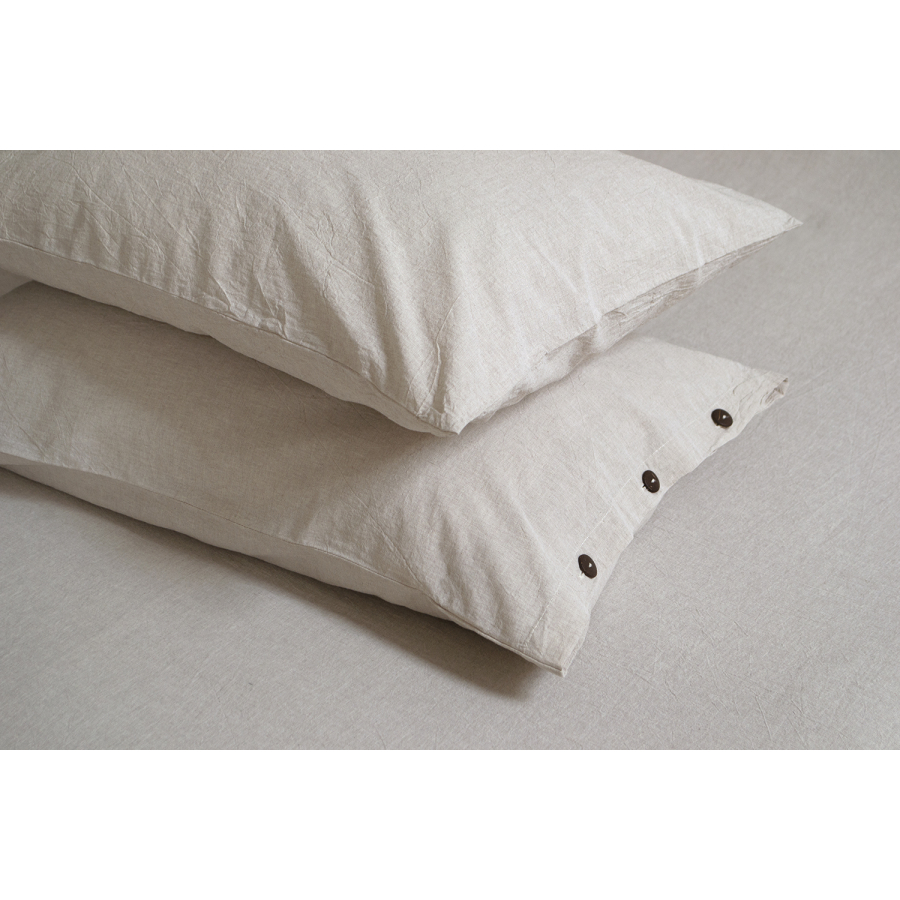 Простынь с наволочками Lotus Home Washed Cotton - Kahve-bej