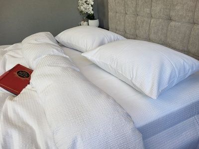 Постельное бельё ранфорс гофре Комфорт Текстиль Білий, GOFRE, Белый, 50х70см (2шт), Полуторный, 145х215 см, 145х220 см