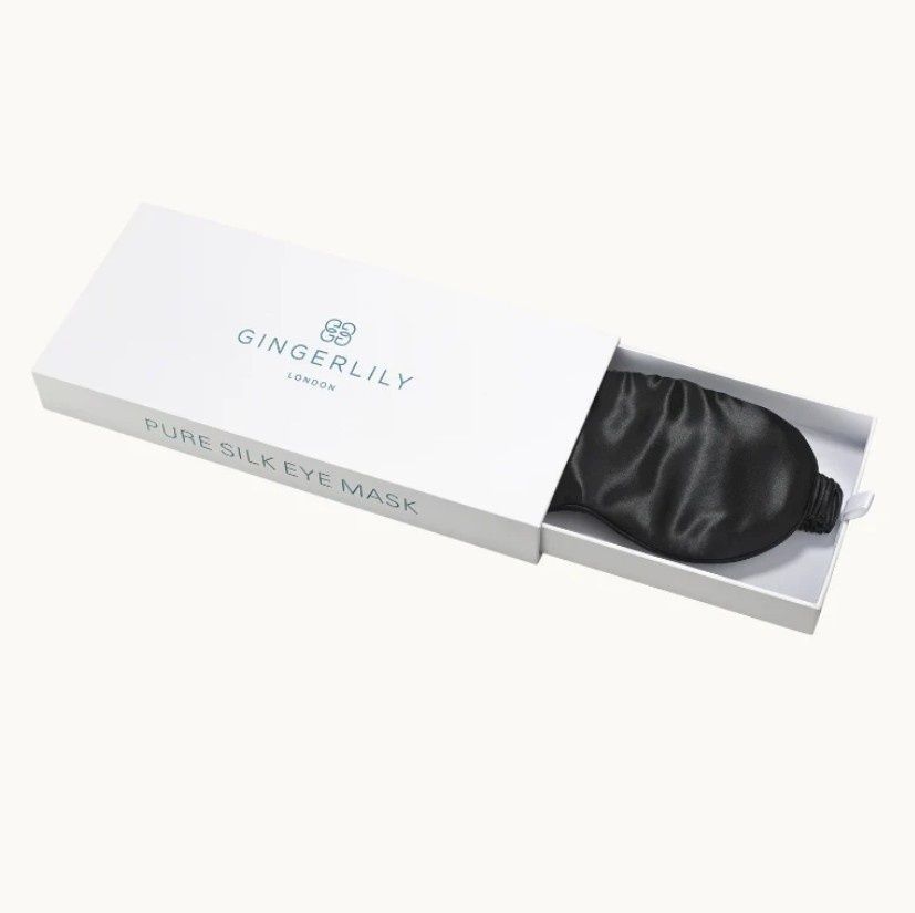 Маска для сну з натурального шовку mulberry Gingerlily Black, Чорний, Маска для сну