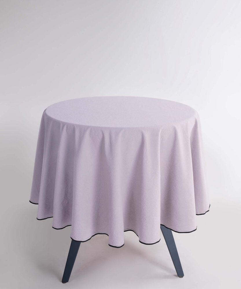 Круглая скатерть из вареного хлопка Limasso Essualte Opal Grey