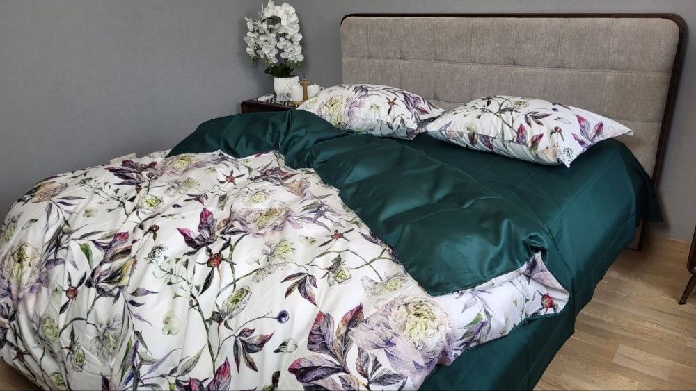 Постельное бельё сатин премиум Комфорт Текстиль PEONIES, Turkish satin