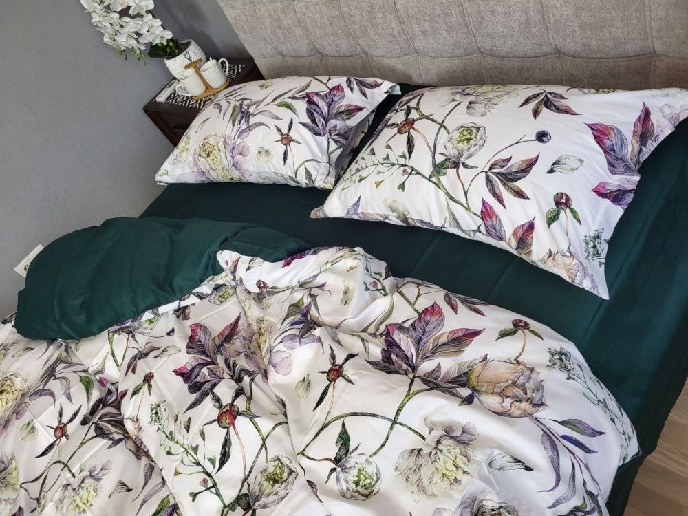 Постельное бельё сатин премиум Комфорт Текстиль PEONIES, Turkish satin
