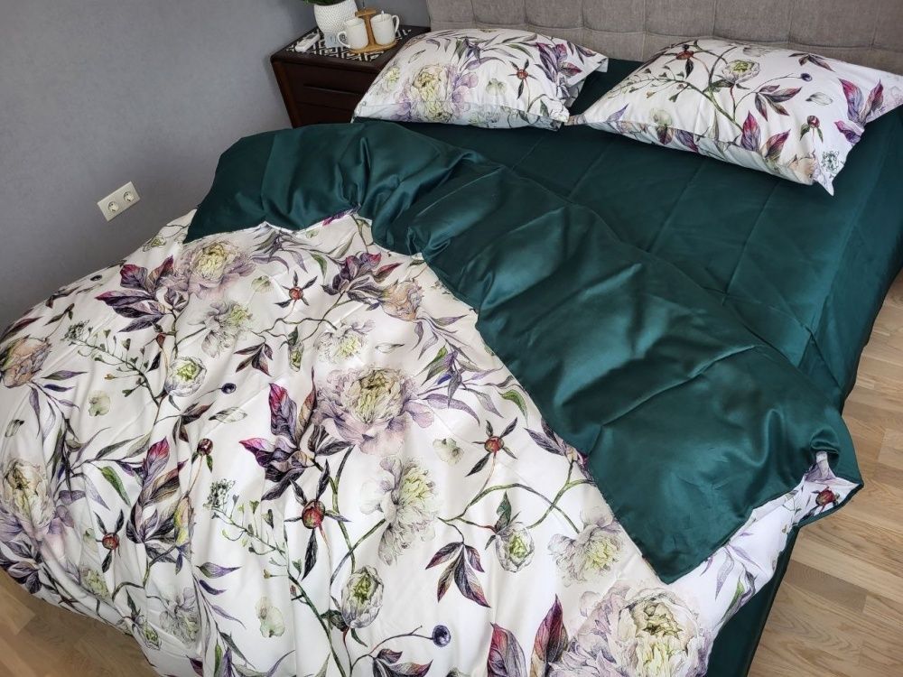 Постельное бельё сатин премиум Комфорт Текстиль PEONIES, Turkish satin