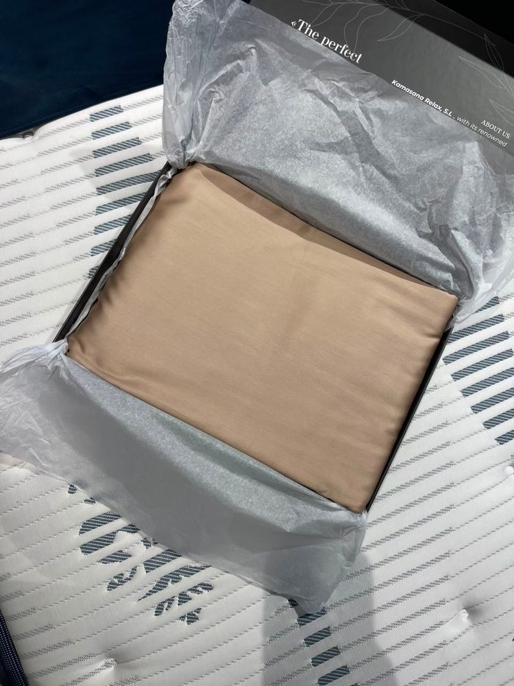 Постільна білизна сатин Люкс Kamasana Saten Beige, Бежевий, 50х70см (2шт), Євро, 200х220 см, 260х280 см