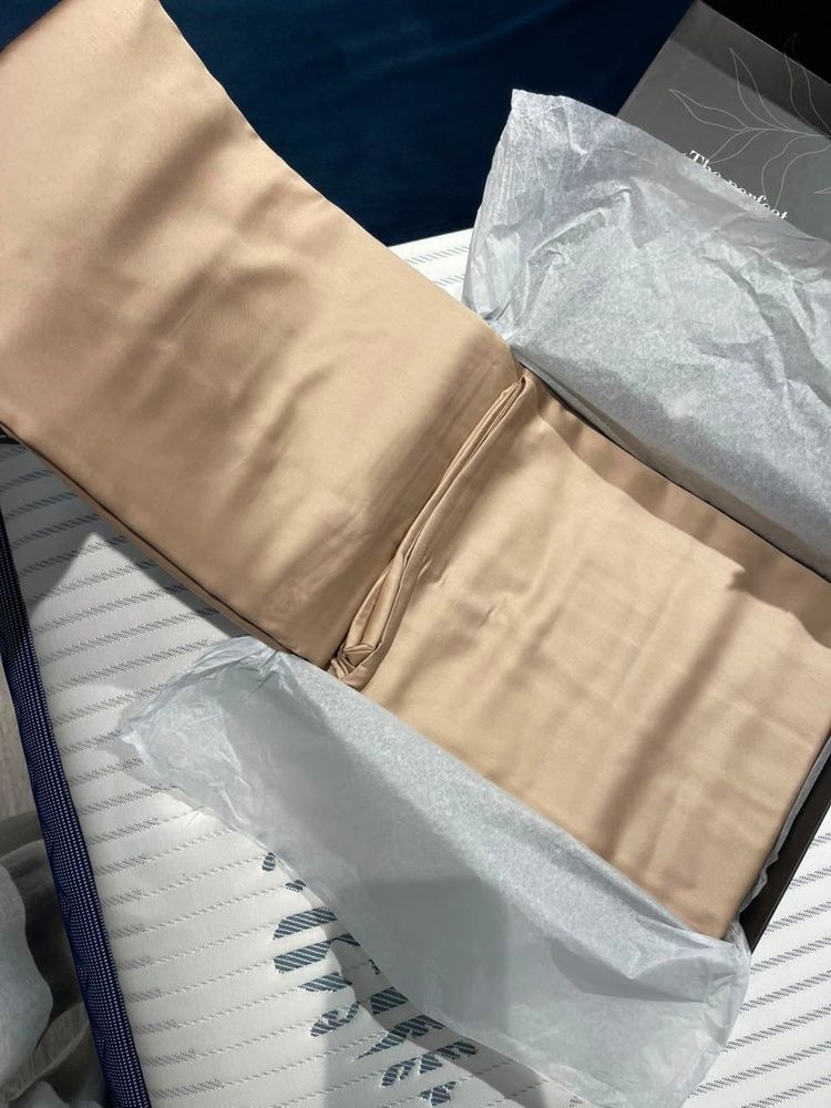 Постільна білизна сатин Люкс Kamasana Saten Beige, Бежевий, 50х70см (2шт), Євро, 200х220 см, 260х280 см