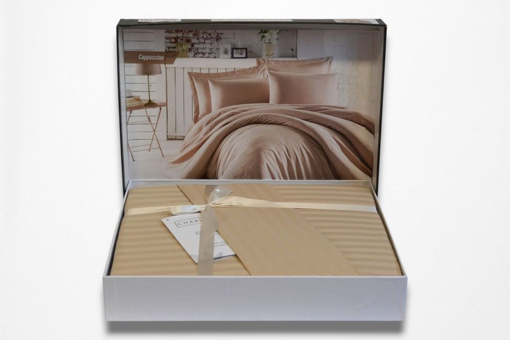 Постельное белье Charlotte Stripe Satin Cappuccino