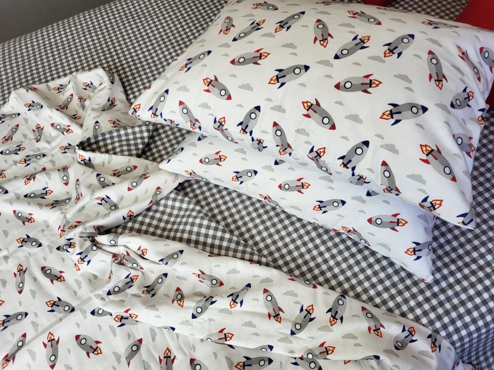 Детское постельное белье фланель Комфорт Текстиль COSMONAUT, Turkish flannel