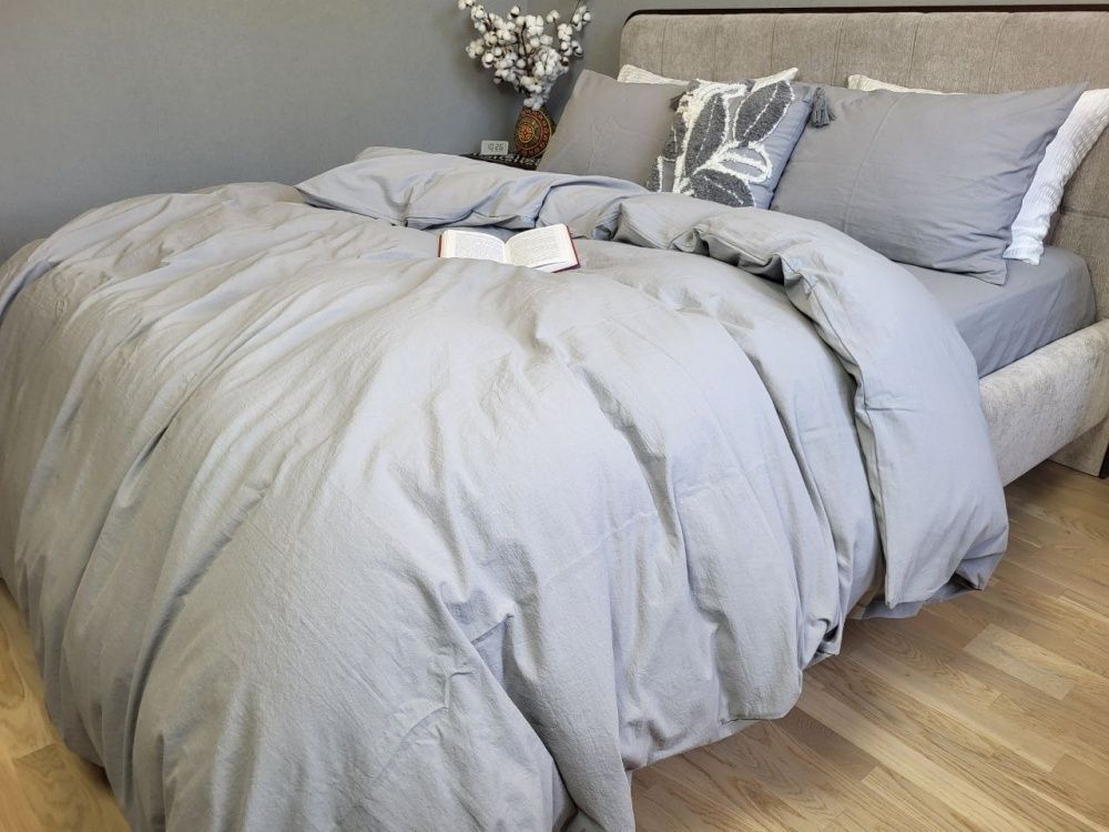 Пододеяльник вареный хлопок Комфорт Текстиль Gray, LUXURY Washed