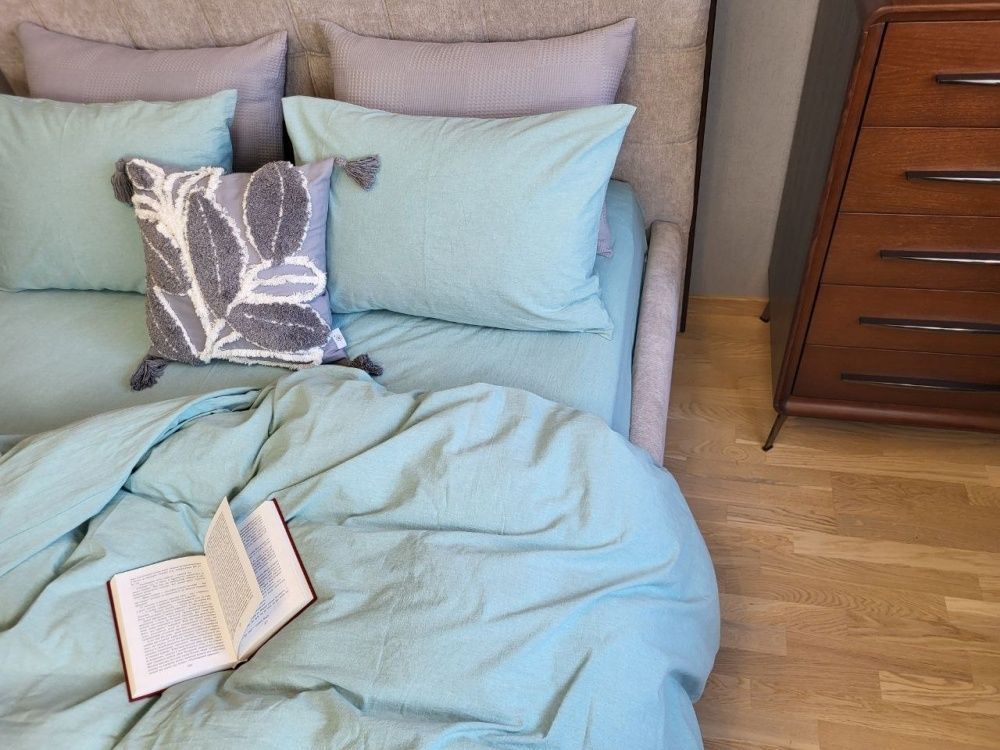 Пододеяльник вареный хлопок Комфорт Текстиль Cyan, Washed Cotton W1291