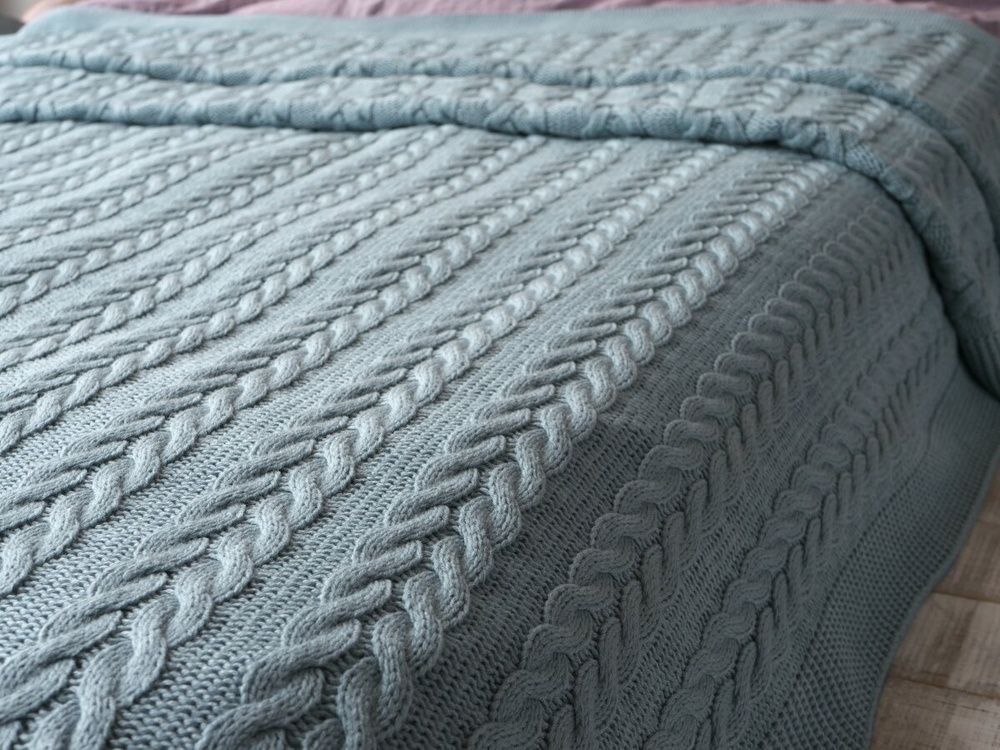 Вязаный плед Betires BREMEN GREY BLUE