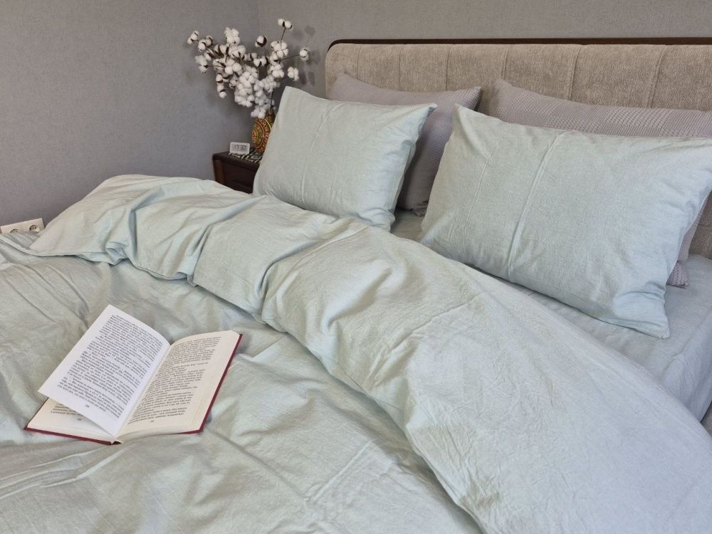 Постельное белье вареный хлопок Комфорт Текстиль Light azure, Washed Cotton W1061