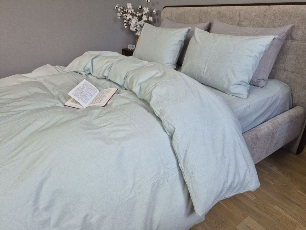 Постельное белье вареный хлопок Комфорт Текстиль Light azure, Washed Cotton W1061
