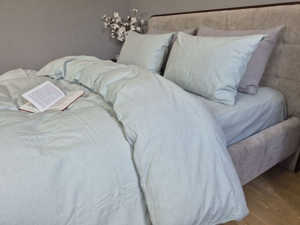 Постельное белье вареный хлопок Комфорт Текстиль Light azure, Washed Cotton W1061