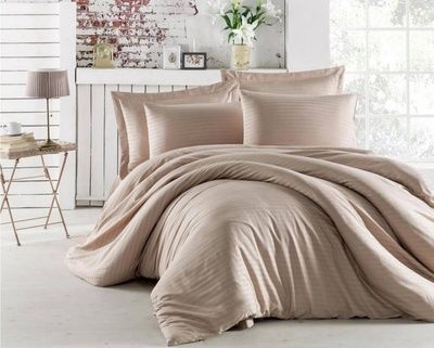 Постельное белье Charlotte Stripe Satin Cappuccino