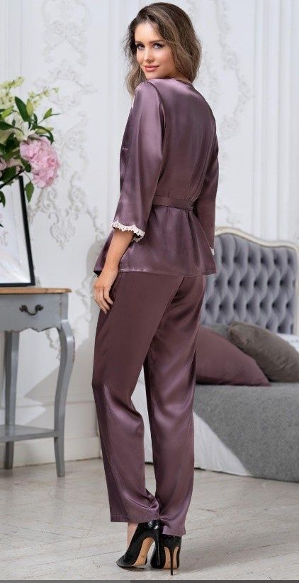 Жіноча піжама трійка Mia-Amore Brigitte 3686, Сливовий, 2XL