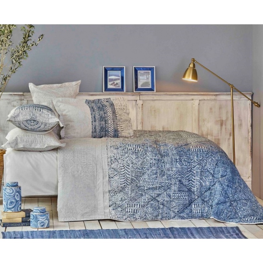 Набор постельное белье с одеялом Karaca Home - Marea mavi голубой